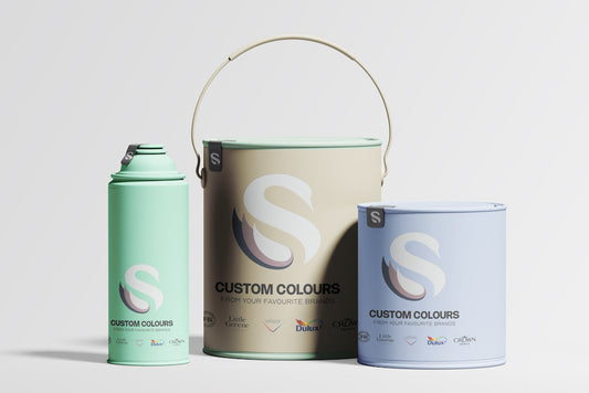 various paint cans