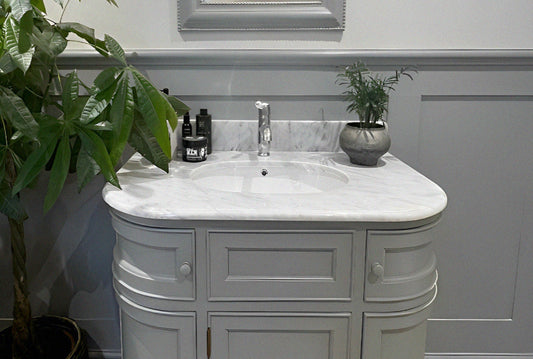 Marble top single sink Bathroom Vanity Unit