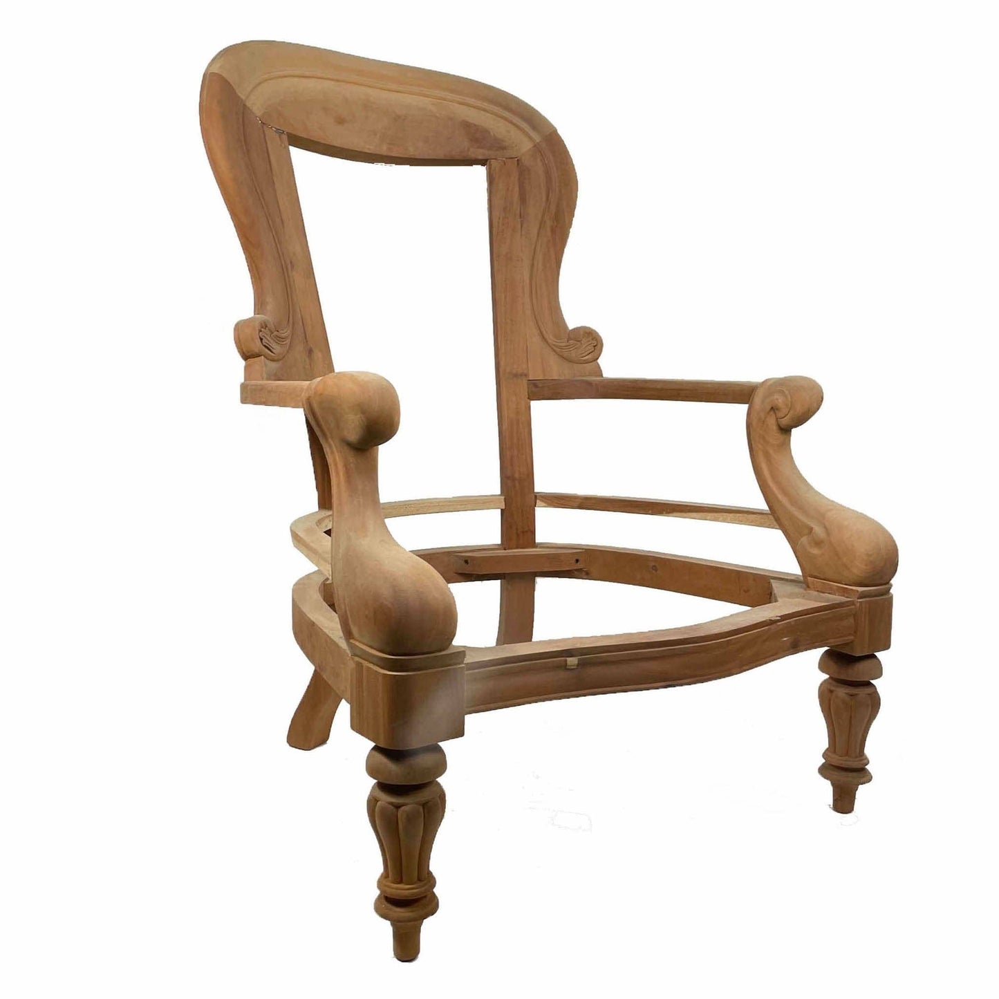 large oval arm chair frame side