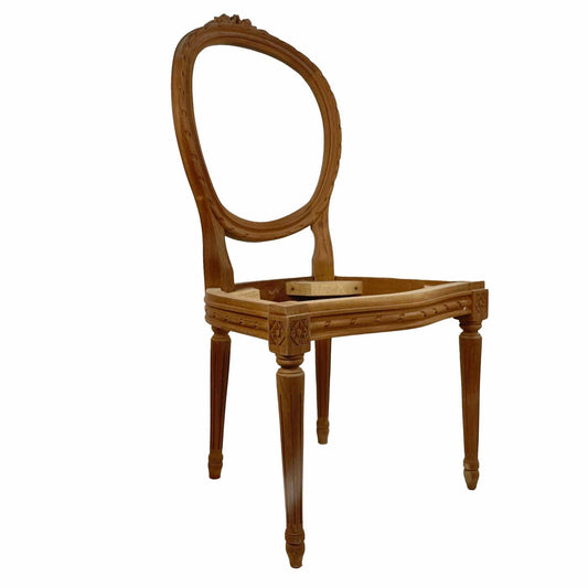 oval back ornate chair frame side