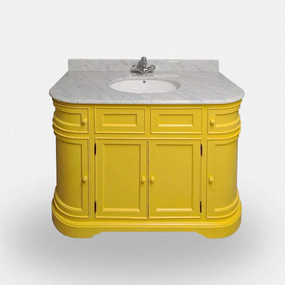 yellow hargrave vanity unit on white background