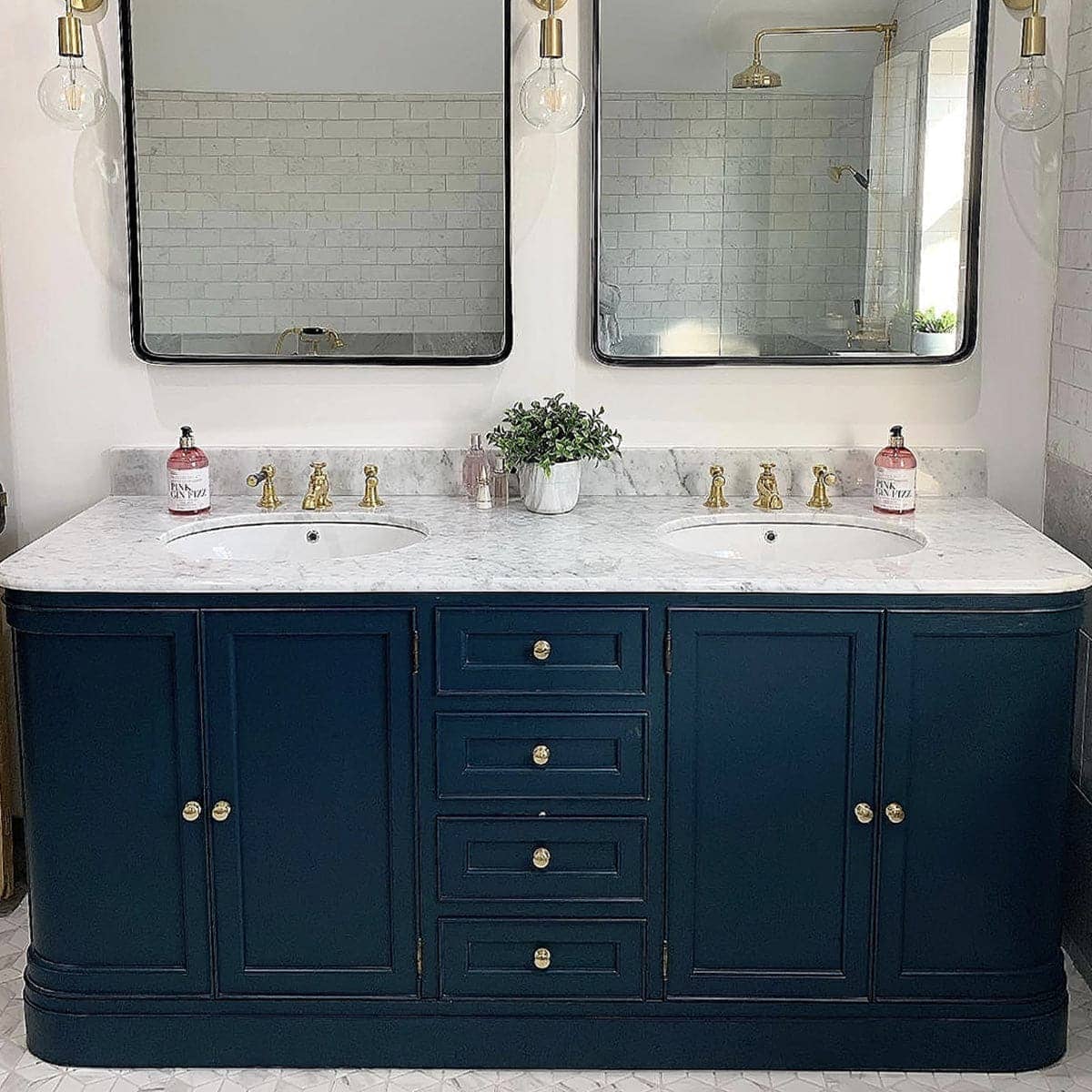 handmade hargraev double sink modern bathroom vanity unit 