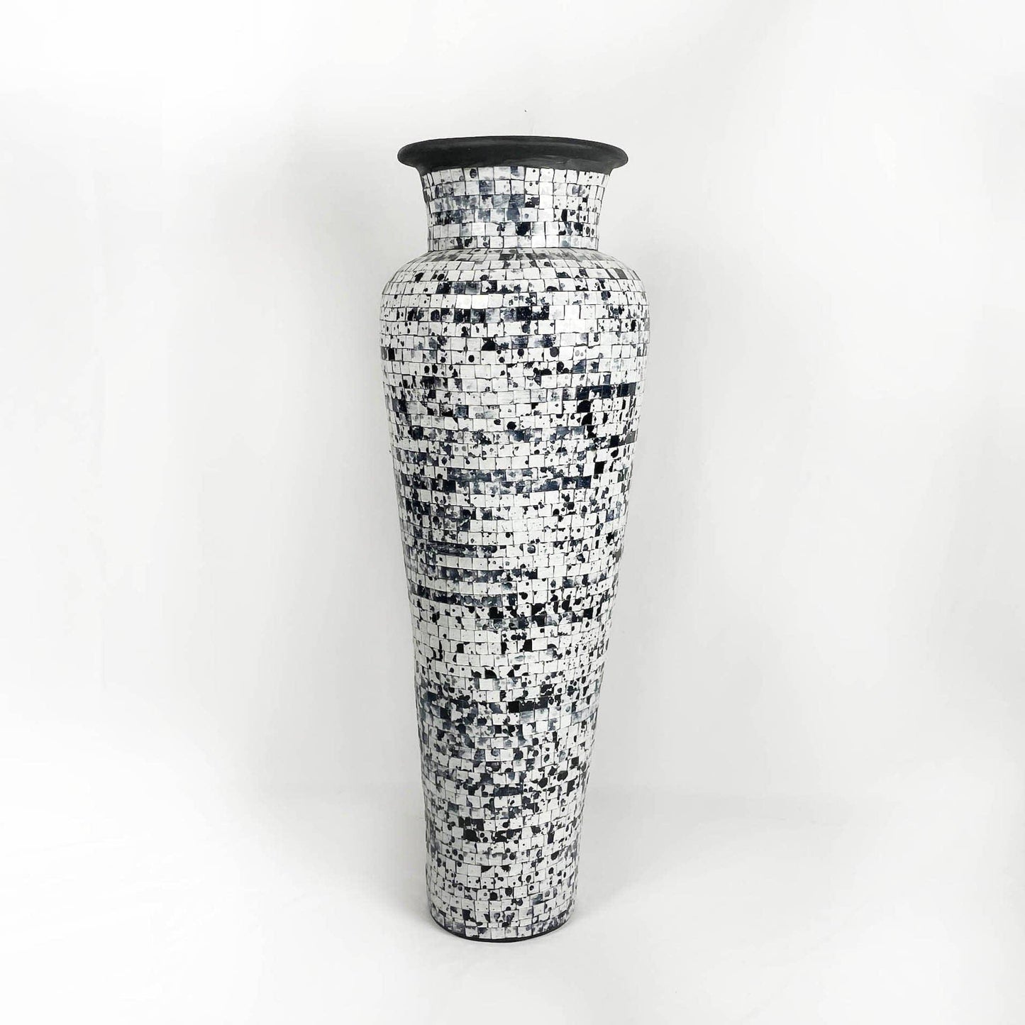 white mosaic vase