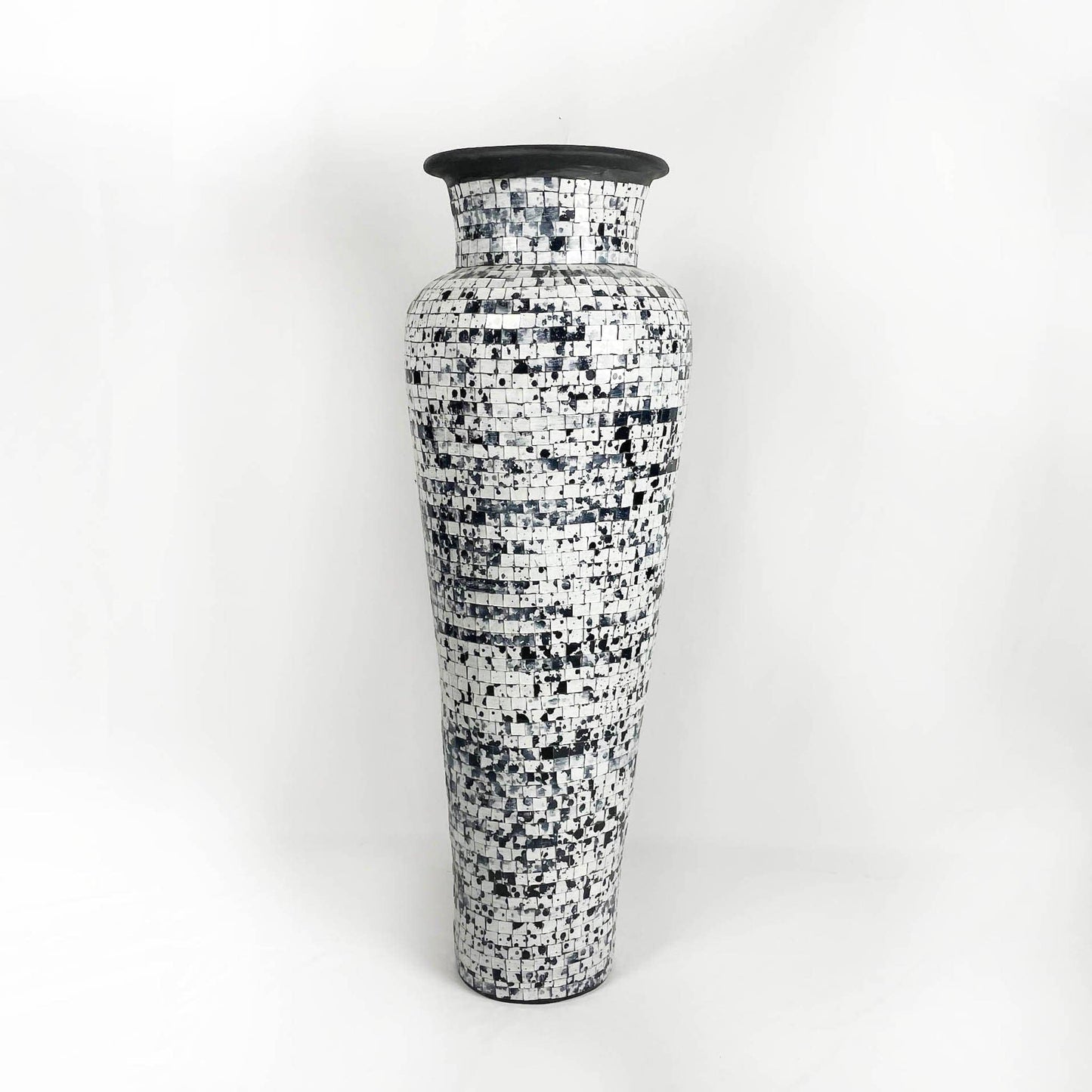 white mosaic vase 