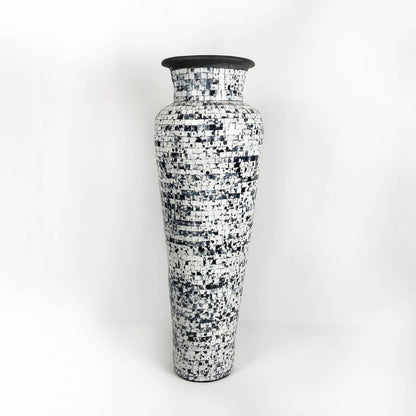 white mosaic vase 
