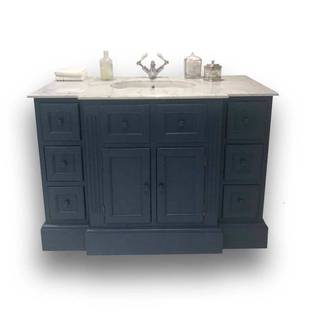 black/blue shaker vanity unit cut out