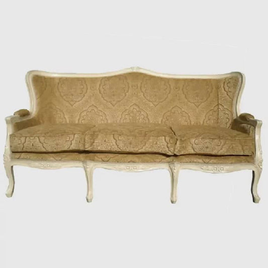 Ornate upholstered 3 seat sofa