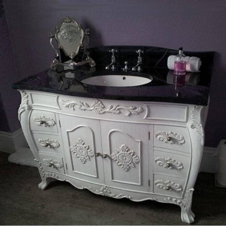 Marble top single sink Bathroom Vanity Unit