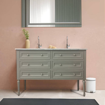 Céline Country Double Sink Vanity Unit with Marble Top (1300mm)