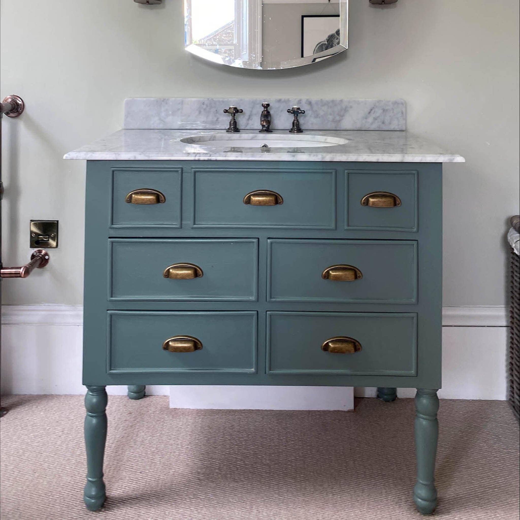 Wooden vanity unit store with sink