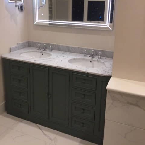 large 8 drawer double sink bathroom vanity unit