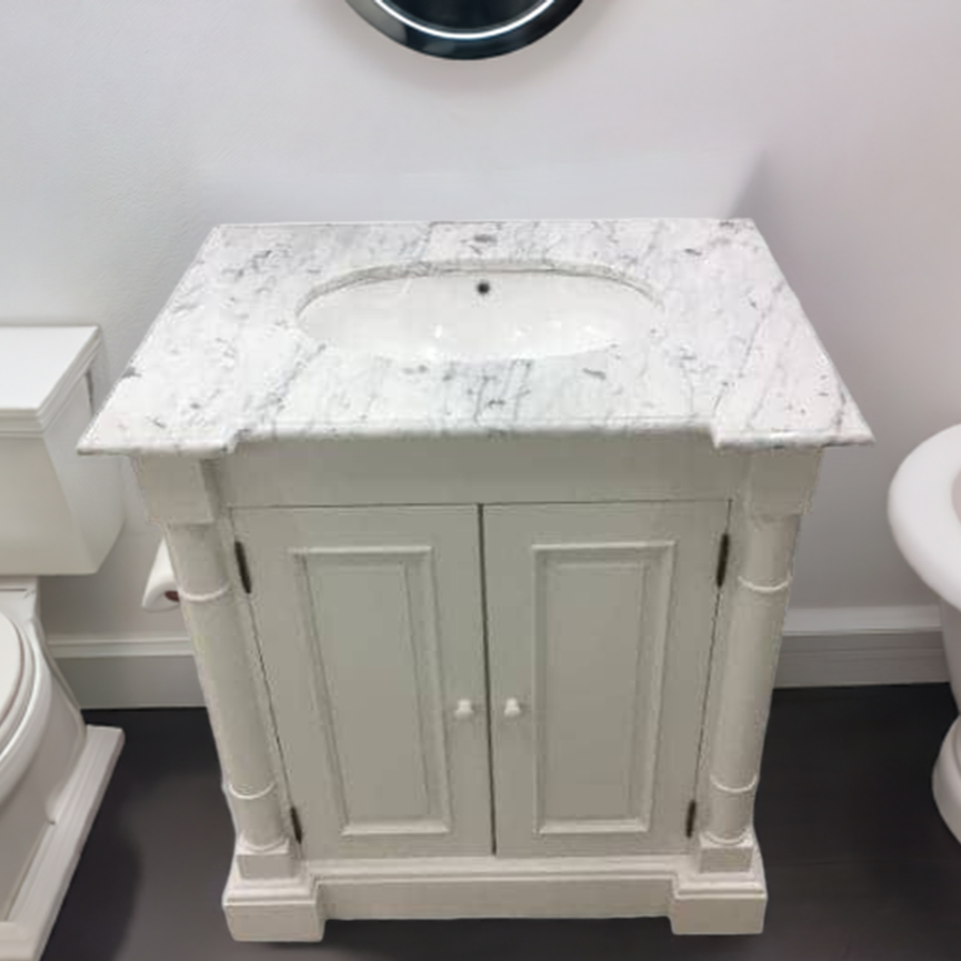 Regency 2 Single Sink Vanity Unit with Marble Top (800mm)