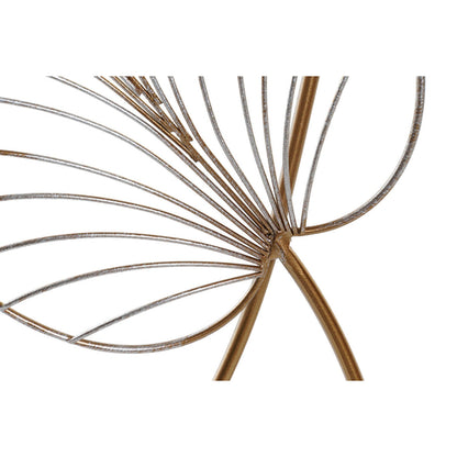 Decorative metal leaf with a white background