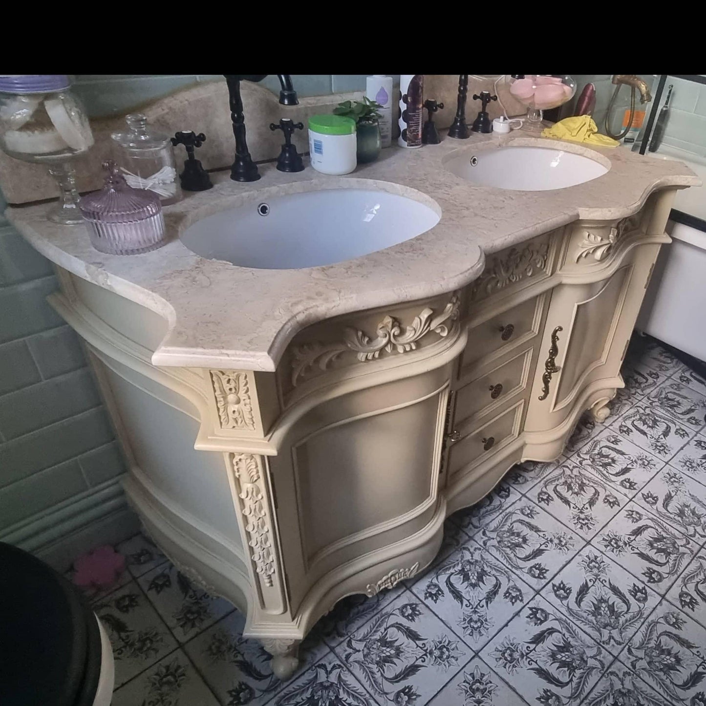 very ornate bathroom vanity unit
