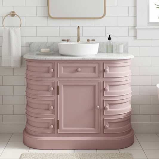 bathroom cabinet with above counter basin