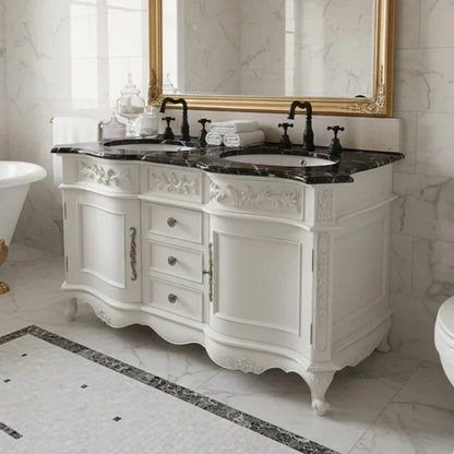 Edwin Double Sink Vanity Unit with Marble Top (1500mm)