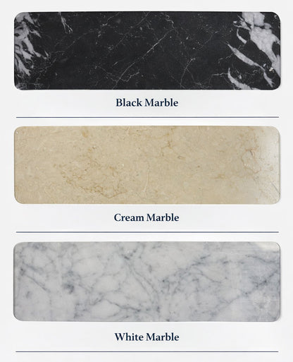 examples of black cream and white marble