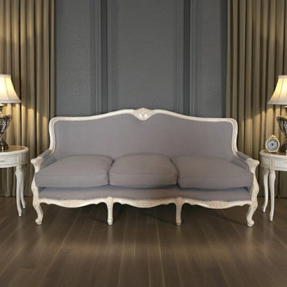 ornate louis french style 3 seater sofa