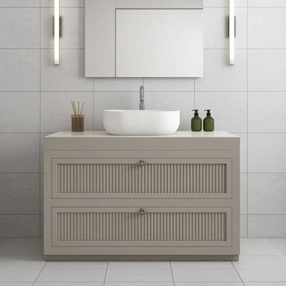 bathroom vanity unit with marble top, 2 drawers and above counter basin
