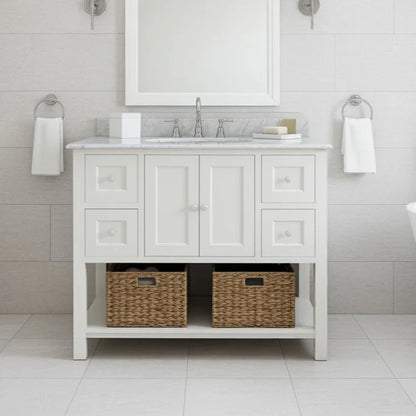 ssile country style, hite bathroom vanity unit in whiteile  bom