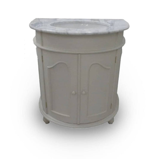 Demi Lune Single Sink Vanity Unit with Marble Top (800mm)