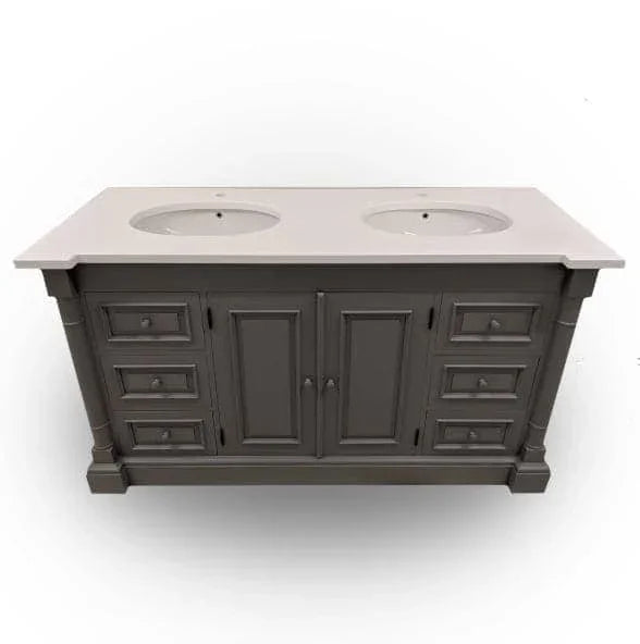 Regency Double Sink Vanity Unit with Marble Top (1600mm) Black Swan