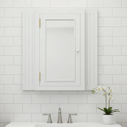 shaker bathroom medicine cabinet, hung above a bathroom sink