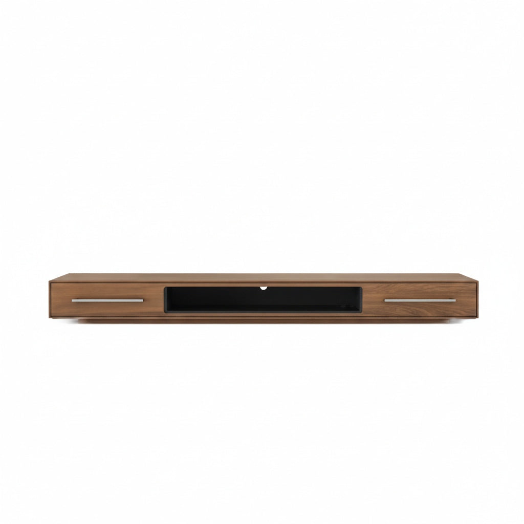 wooden slim line tv cabinet cut out on white background