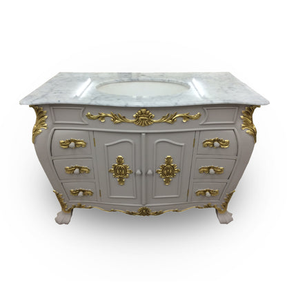 Versailles Single Sink Vanity Unit with Marble Top (1200mm)